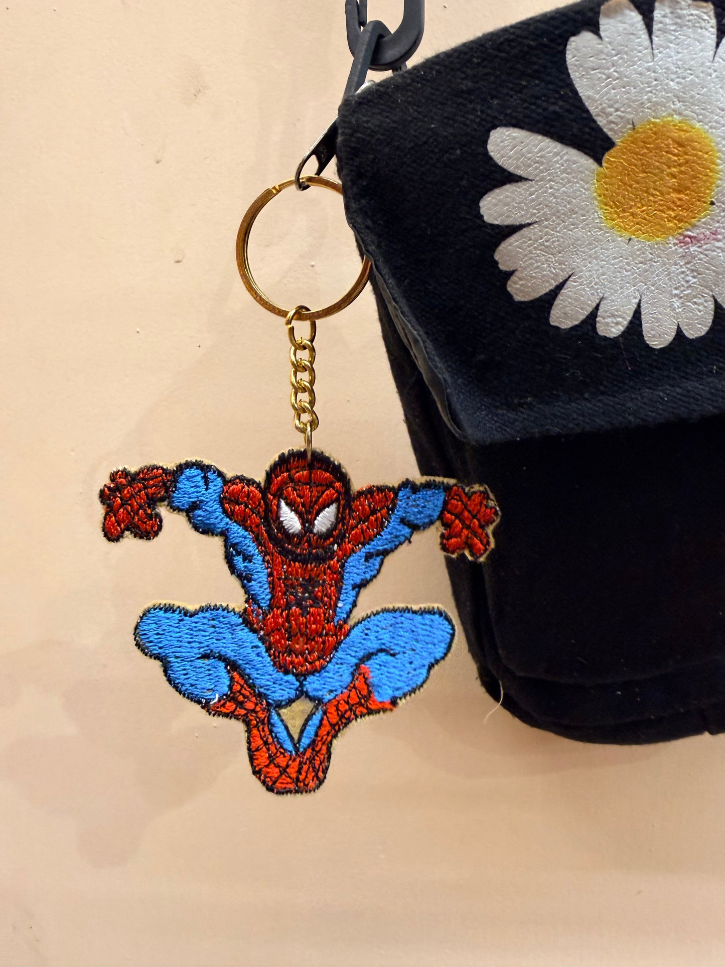 Spider-Man Pose Embroidered Key Ring