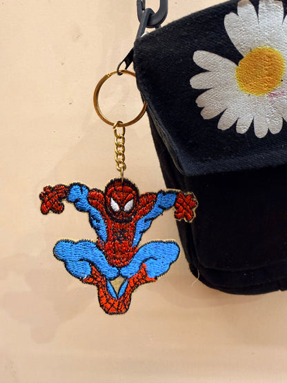 Spider-Man Pose Embroidered Key Ring