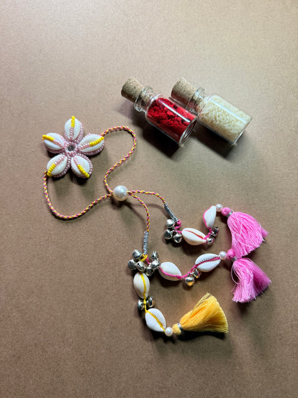 Floral Shell & Bead Rakhi image 2