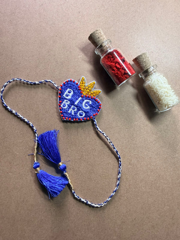 Big Bro Blue Heart Rakhi image 1