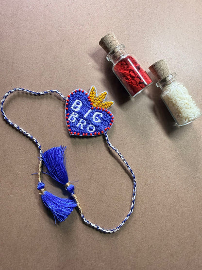 Big Bro Blue Heart Rakhi image 1