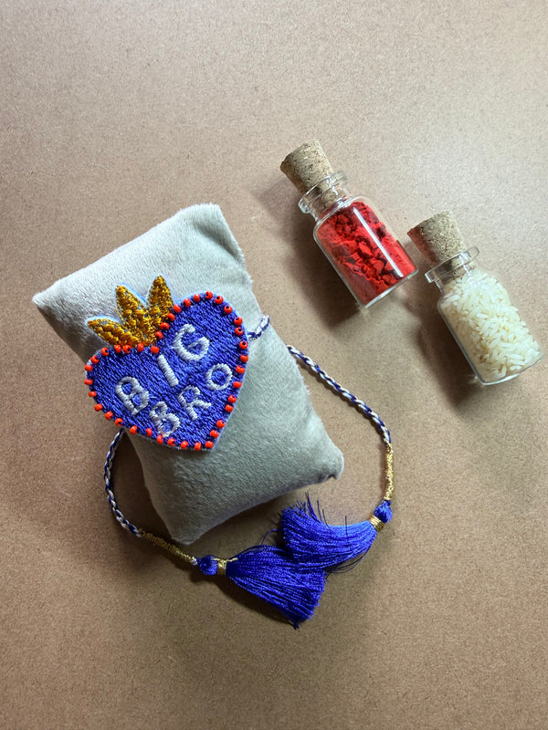 Big Bro Blue Heart Rakhi image 3