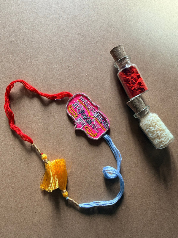 Embroidered Blessing Tag Rakhi image 1