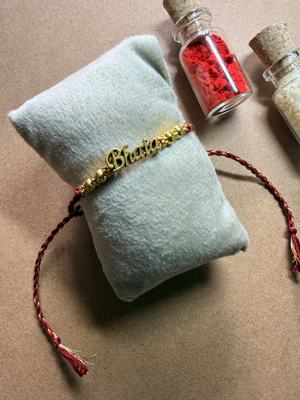 Bhai Gold Text Rakhi image 3