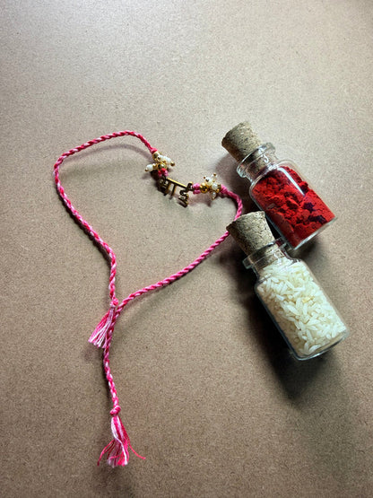 Bhai Beaded Rakhi - Red Thread image 3