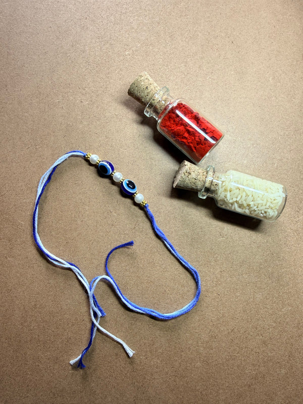 Blue Thread Evil-Eye Rakhi image 2