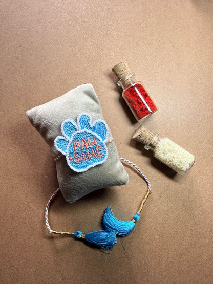 Paw Print Pet Rakhi - Blue image 1