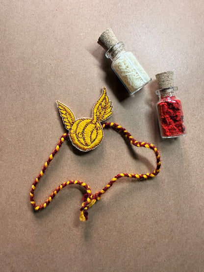 Golden Snitch Embroidered Rakhi image 2