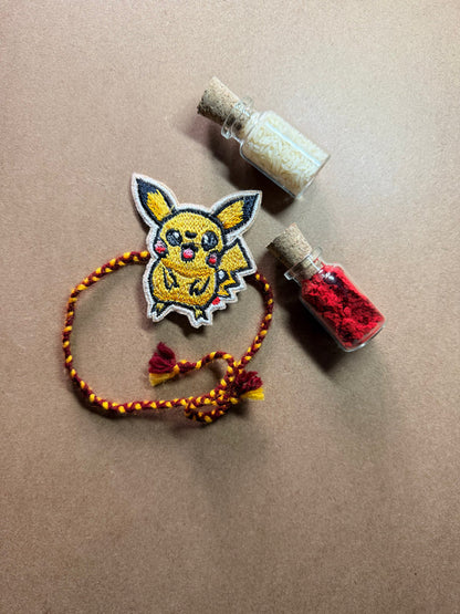 Pikachu Embroidered Rakhi image 2