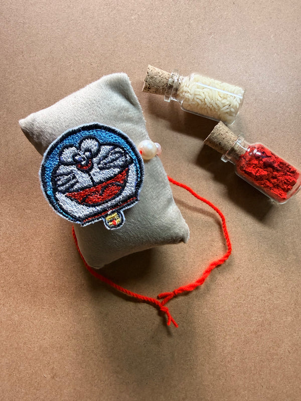 Doraemon Embroidered Rakhi image 1