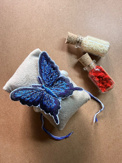 Blue Butterfly Embroidered Rakhi image 1