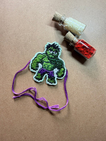 Hulk Embroidered Rakhi image 3