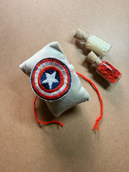 Captain America Shield Embroidered Rakhi image 1