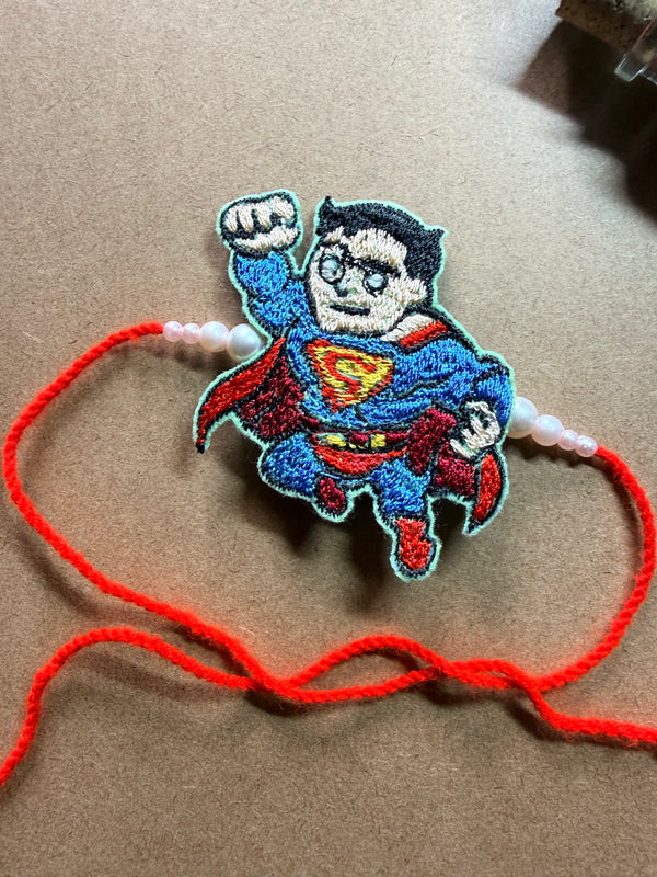 Superman Figure Embroidered Rakhi image 3