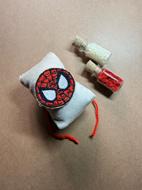 Spider-Man Mask Embroidered Rakhi image 1