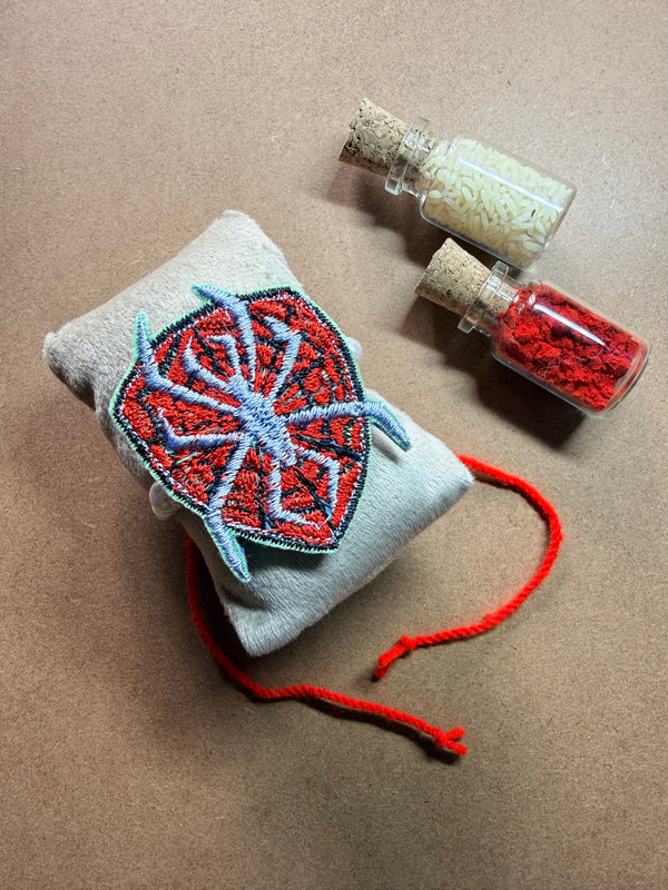 Spider-Man Red Web Embroidered Rakhi image 1