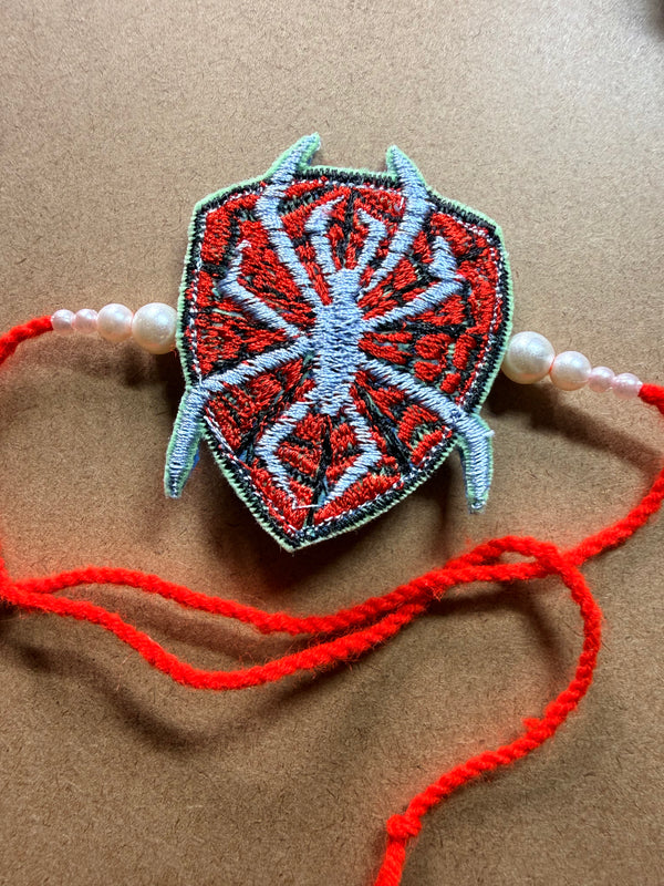 Spider-Man Red Web Embroidered Rakhi image 4