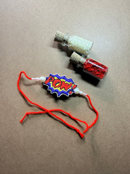 POW Comic Embroidered Rakhi image 2