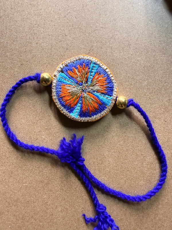 Orange Mandala Disc Rakhi image 1