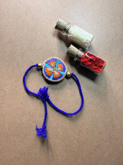 Orange Mandala Disc Rakhi image 2