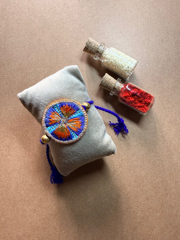 Orange Mandala Disc Rakhi image 3