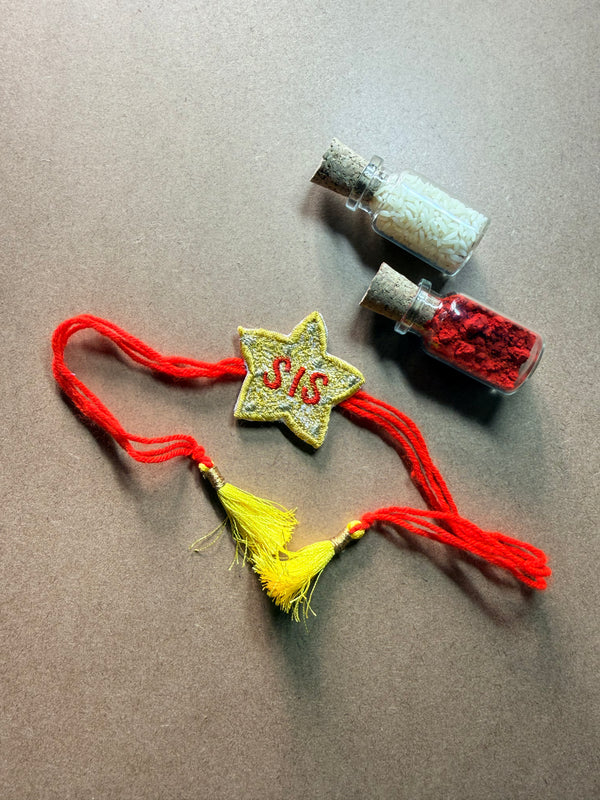Sis Star Embroidered Rakhi image 1