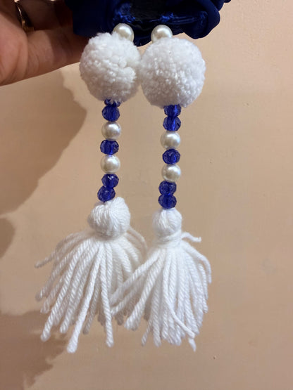 Satin Tassel Scrunchie - Royal Blue