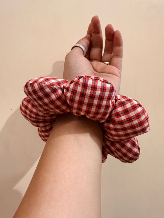Cotton Check Scrunchie - image 1