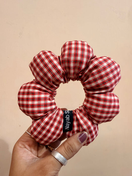 Cotton Check Scrunchie - image 2