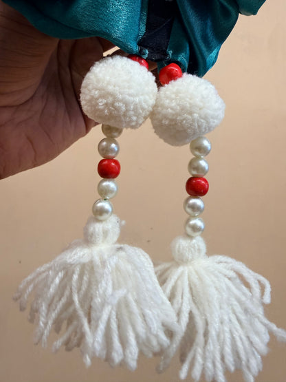 Satin Tassel Scrunchie - Sea Blue
