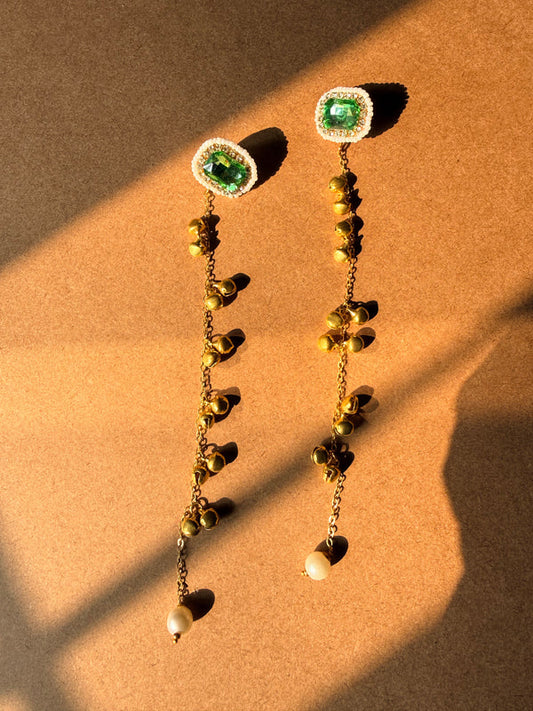 Emerald Raga Earrings - image 1