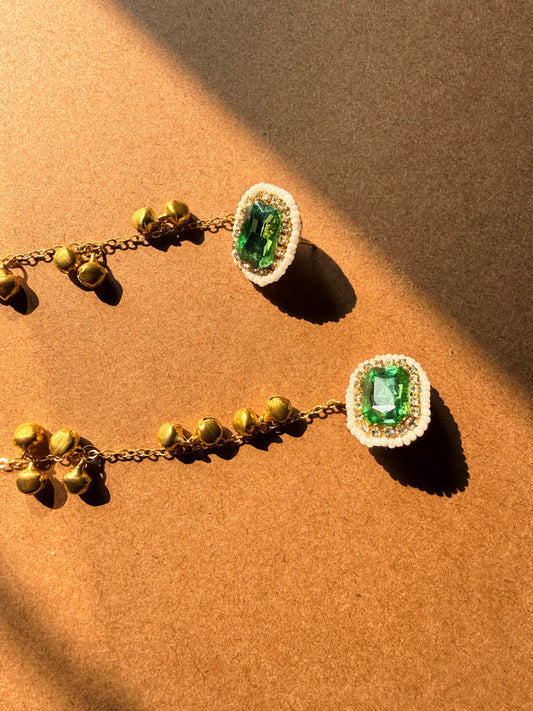 Emerald Raga Earrings - image 2