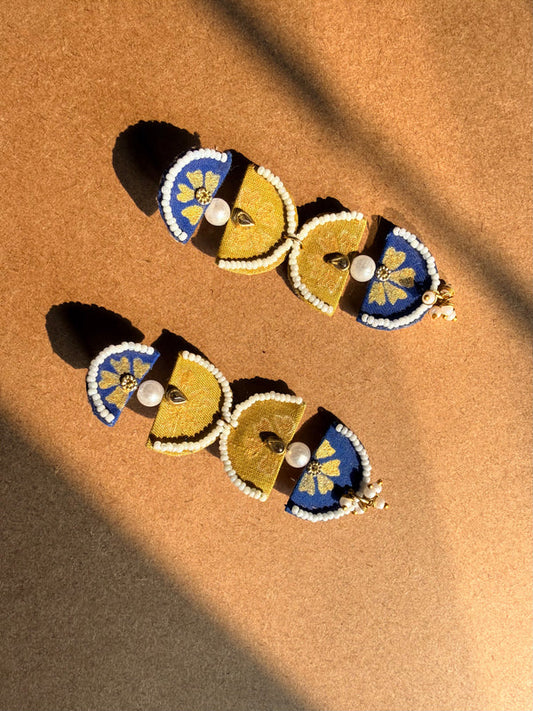Indigo Petal Earrings - image 1