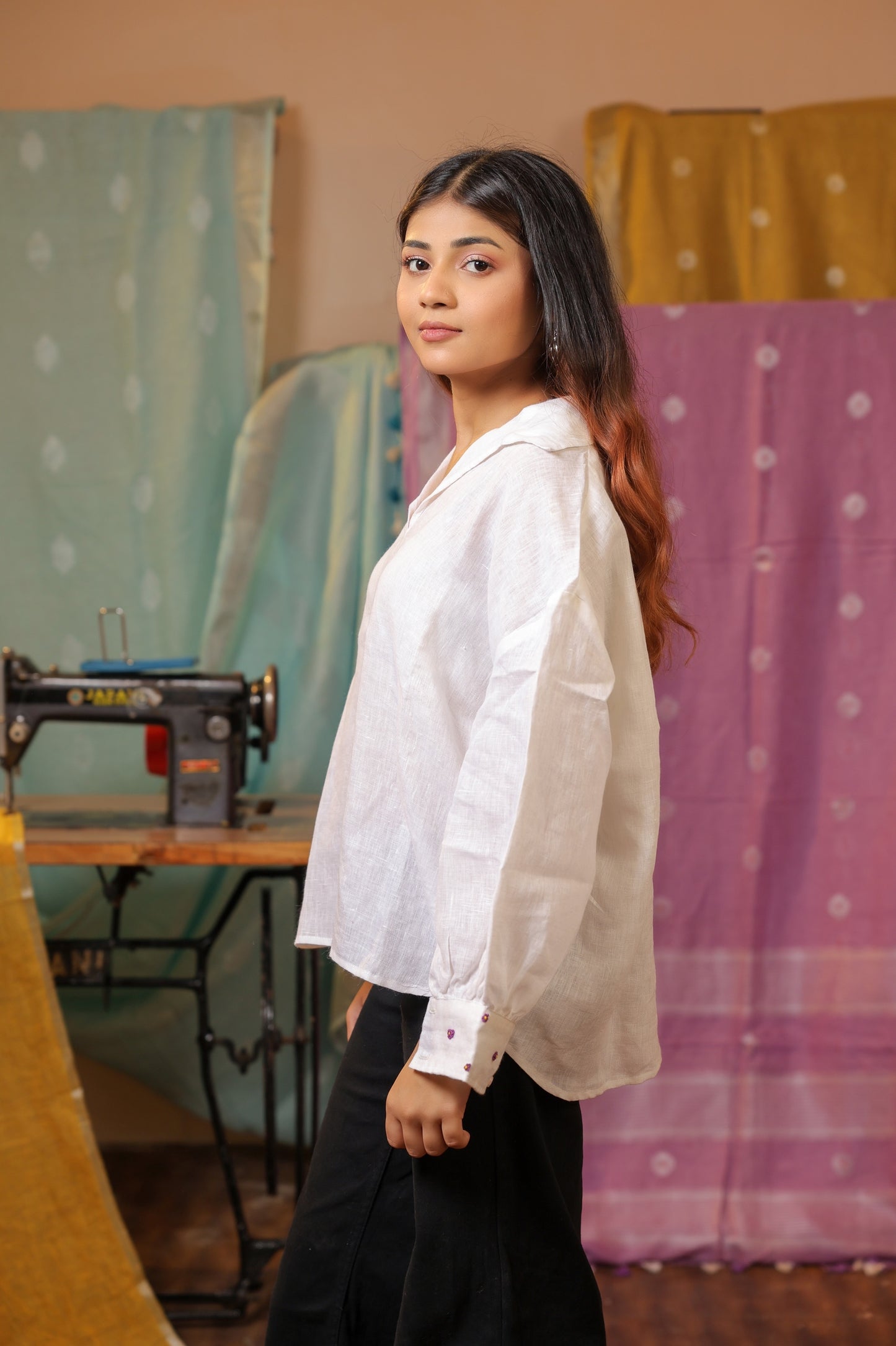 Linen Button Top
