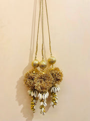Golden Cowrie Luxe Paranda with Ghungroo Detailing
